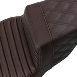 Saddlemen Step-Up Seat — Rear Lattice Stitch Front Tuck-N-Roll Brown - 808-07B-176BR For Harley Touring 2008-2025
