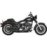Vance & Hines Twin Slash 3" Slip-On Mufflers Black - 46844 For Harley Softail 2007-2009