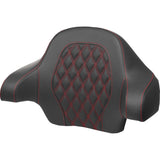 Saddlemen Tour Pak® Backrest Pad Lattice Stitch Red Stitch - 814-07-15004 For Harley Touring 2014-2026