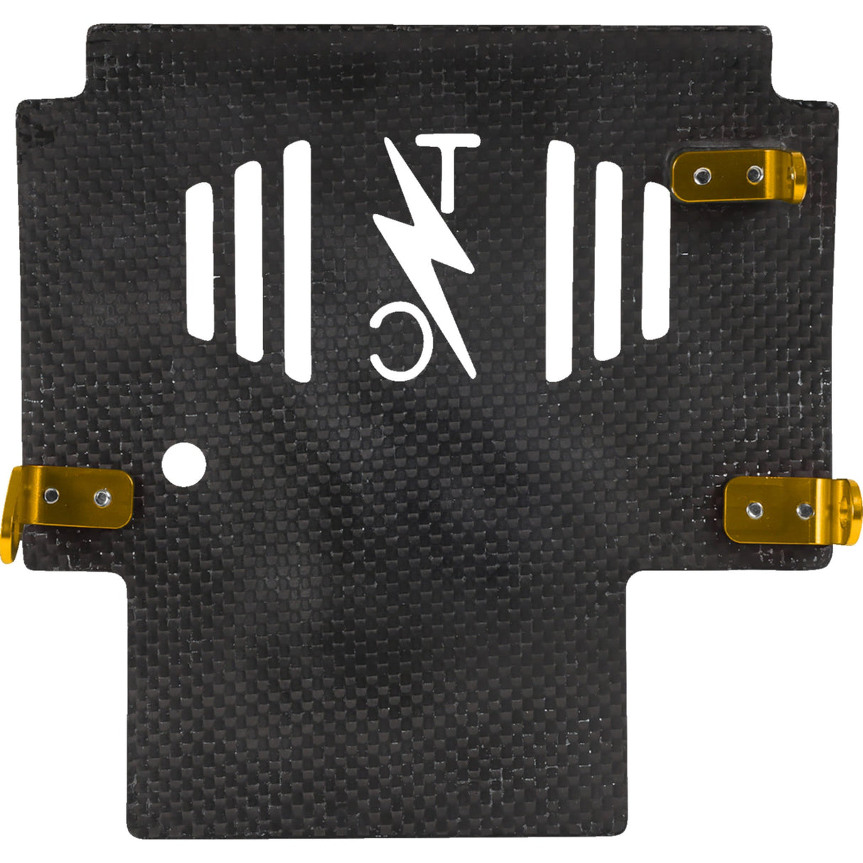 THRASHIN SUPPLY CO. 0506-2534 TSC-3035-5 Forged Carbon Fiber Skid Plate Skid Plate - Carbon Fiber/Forged - With Gold Brackets - FLHX/FLTRX