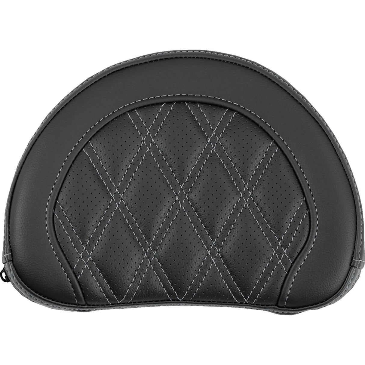 SADDLEMEN 0822-0688 051318405 Contoured Sissy Bar Pad lattice stitch - silver stitch