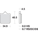 SBS 1721-1677 870DC DC Racing Dual Carbon Brake Pads Dual Carbon Brake Pads - BMW