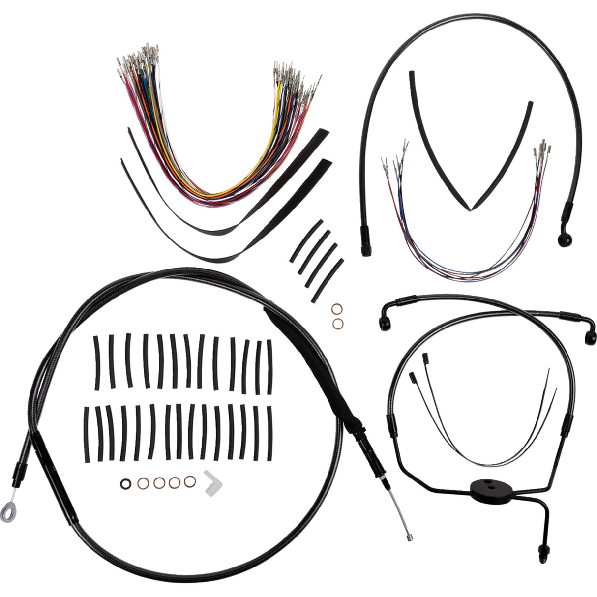 Magnum Shielding 1-1/4" Viking Handlebar Installation Kit 12" Black Pearl™ - 48830-412 For Harley Touring 2008-2013