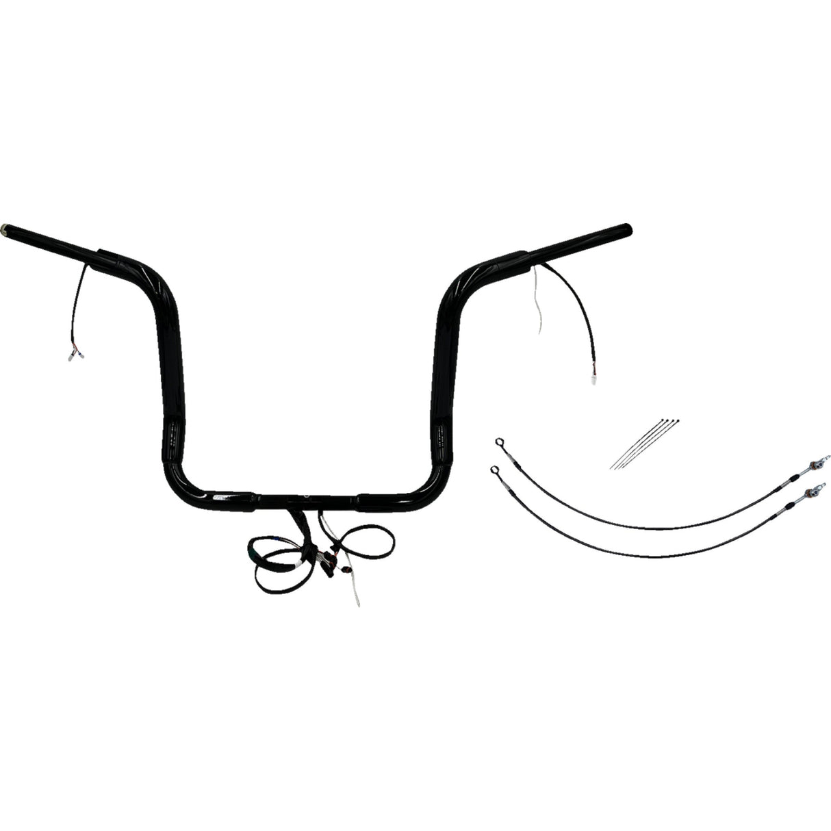 FAT Baggers INC. EZ Install Wired 1-1/2" Round Top Handlebar Kit 14" Black - 802514-B For Harley Touring 2016-2020