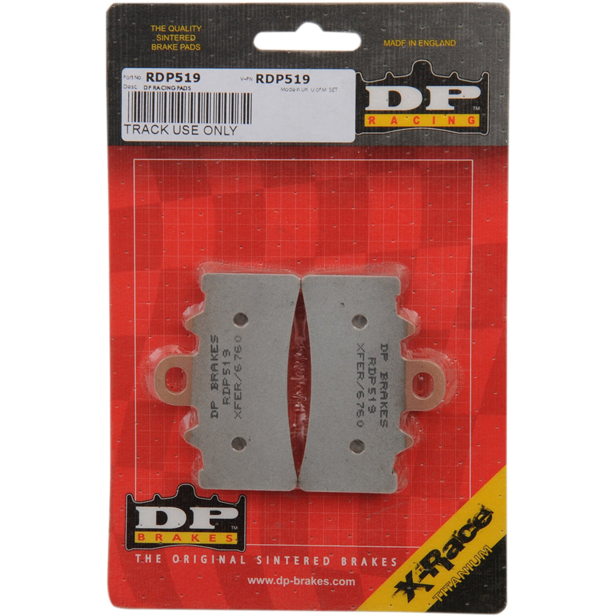 DP BRAKES 1721-2731 RDP519 RDP X-Race Titanium Sintered Brake Pads RDP Racing Brake Pads - Husqvarna/KTM
