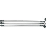 MAGNUM SHIELDING 1741-0386 37635 Alternate Length Designer Series Braided Non-ABS Front Upper Brake Line Kit - 10 mm-90° - 35" - Sterling Chromite II