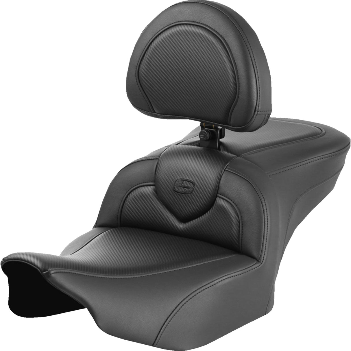Saddlemen Roadsofa™ Carbon Fiber Seat With Backrest - 823-07-185B0 For Harley Touring 2023-2026