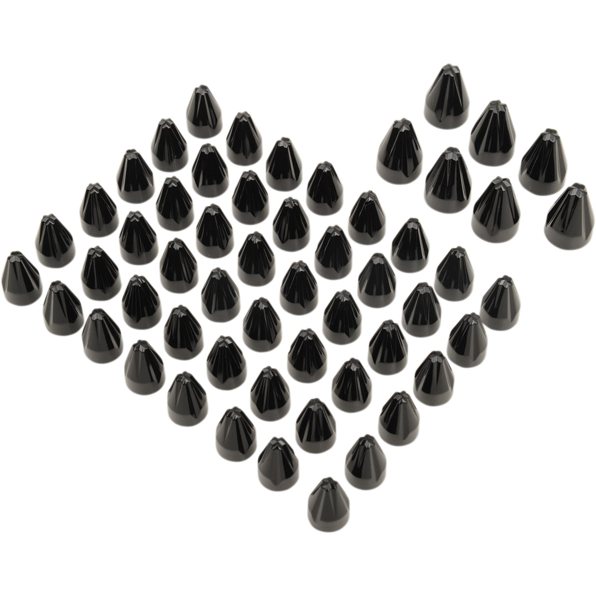 CIRO 2404-0846 70026 Engine Bolt Cover Caps - Engine/Bolt/Cover - Fluted/Spike - Black - Twin Cam