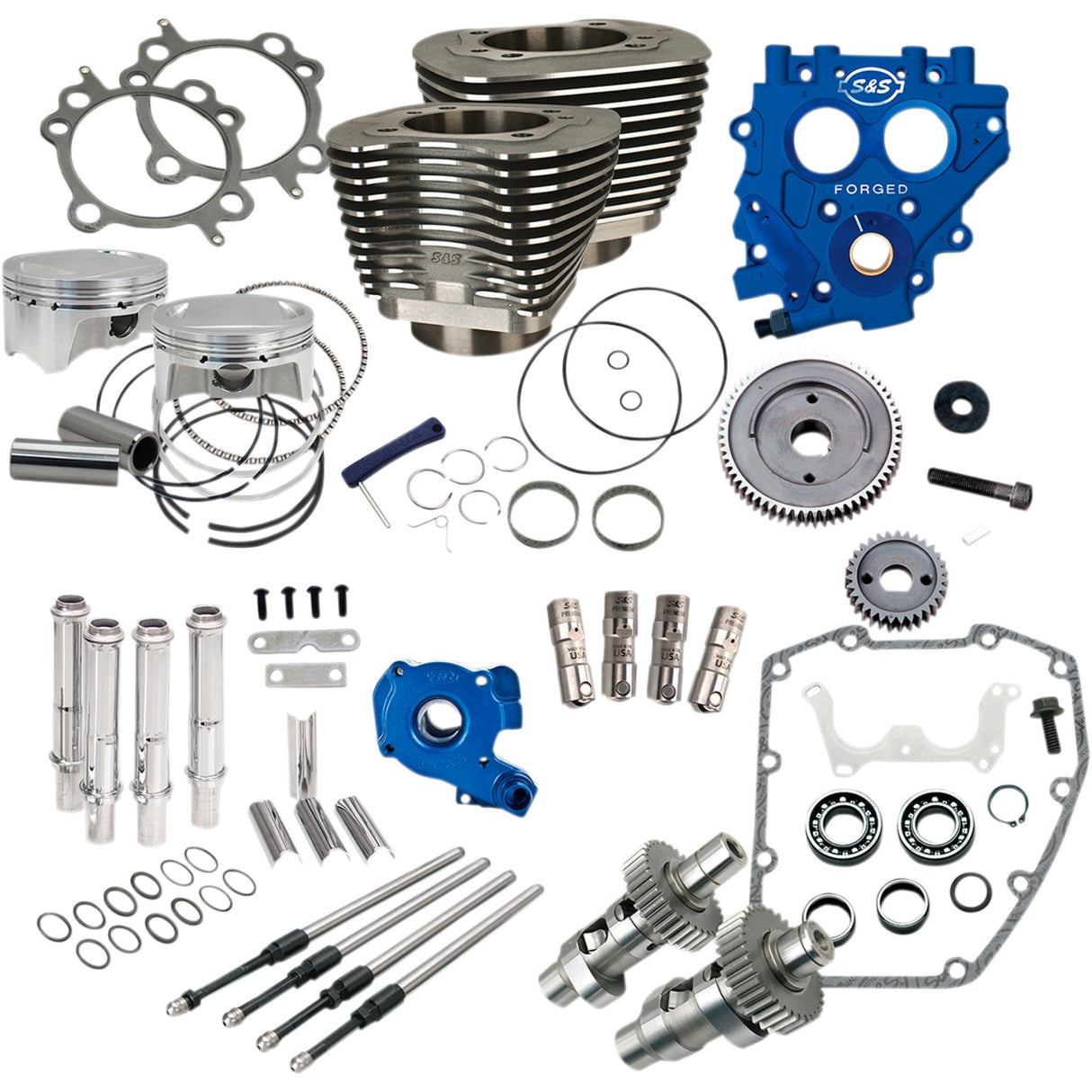S&S CYCLE 0904-0028 330-0665 100" Power Package Engine Performance Kit - Gear Drive - Black