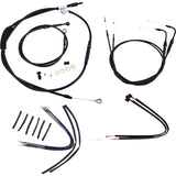 Burly Brand Complete Black Vinyl Handlebar Cable Line Kit For Ape Hangers 16" ABS - B30-1125 For Harley Softail 2011-2015