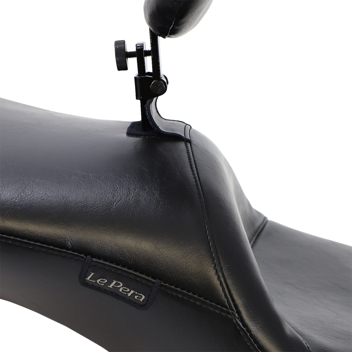 LePera Maverick Daddy Long Legs Seat With Backrest Black Smooth - LK-957DLBRS For Harley Touring 2008-2023