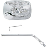 EMGO 2031756 20-31756A "Ride Free" Steel Mirror Mirror - "Ride Free" - Side View - Rectangle - M10 x 1.25 (Left Hand) - Chrome - Right