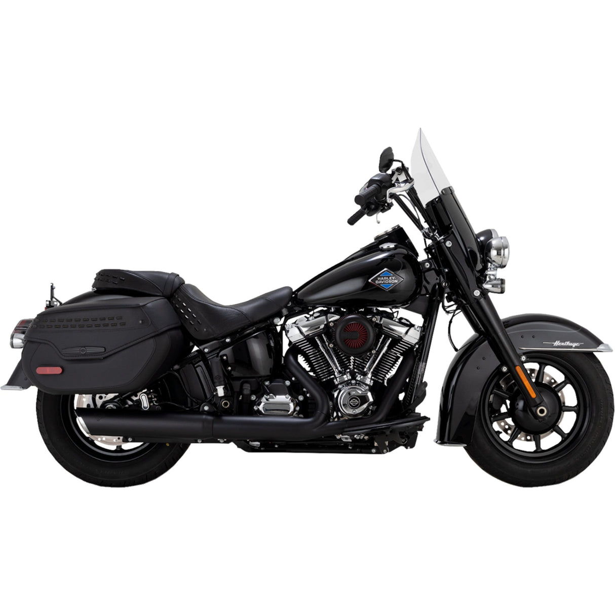 Vance & Hines Twin Slash Slip-On Muffler Black Softail - 46750 For Harley Softail 2025