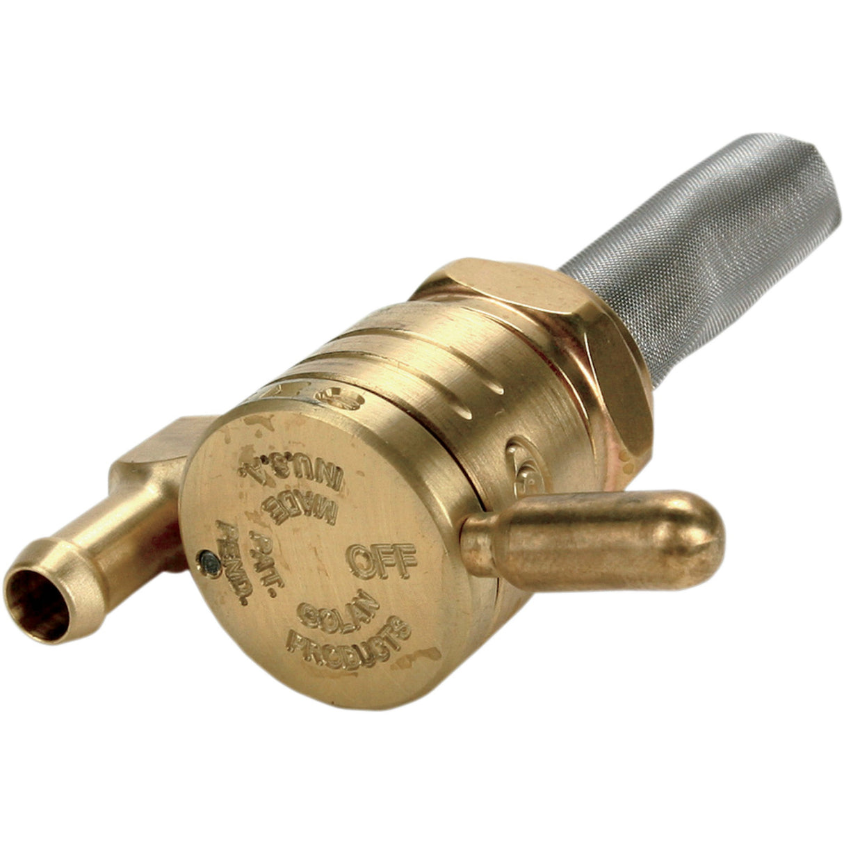 GOLAN PRODUCTS 0705-0062 76-312D-BS "Click-Slick" Fuel Petcock — 22 mm "Click-Slick" Fuel Petcock - Downward - Raw Brass - 22mm