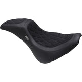 Mustang Kodlin Signature Series Fastback™ Seat Vinyl Alcantara® Diamond Stitch With Gun Metal Thread FX - 76321GM For Harley Softail 2018-2025