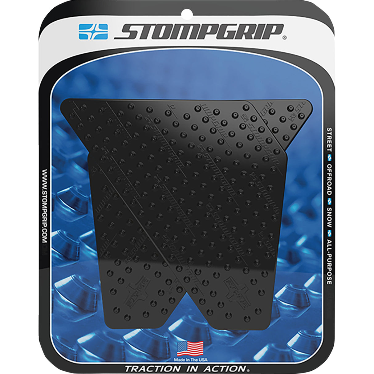 STOMPGRIP 4320-2705 55-10-0060-6B Volcano Profile Traction Pad Tank Grips Traction Pad Tank Grips - Volcano - Black - KLR 650