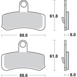 SBS 1721-1776 853H.HS Sintered Metal Harley/Buell Brake Pads Sintered Brake Pads - Harley-Davidson