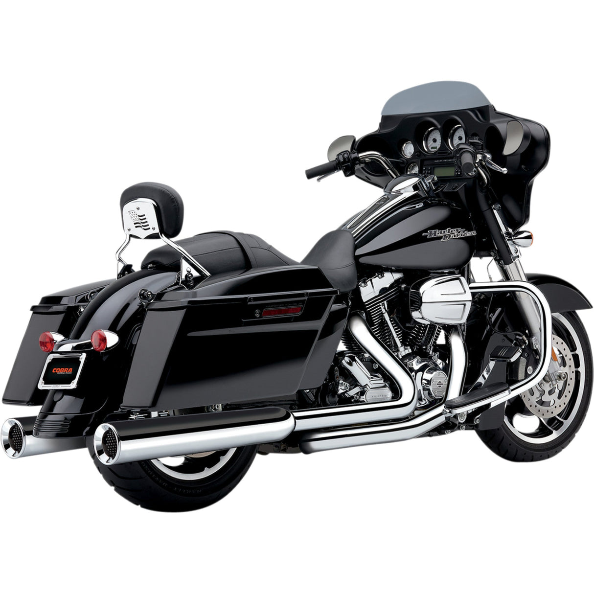Cobra Powr-Flo Slip-On Mufflers Chrome - 6215 For Harley Touring 1995-2016