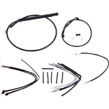 Burly Brand Complete Black Vinyl Handlebar Cable Line Kit For Ape Hangers 12" - B30-1254 For Harley Softail 2018-2024