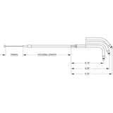 DRAG SPECIALTIES 0650-0299 Stainless Braided Throttle Cable 39-1/2"