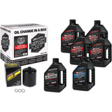 Maxima Racing OIL Twin Cam Synthetic 20W-50 Oil Change Kit Black Filter - 90-119016PB For Harley Motorcycles 1999-2016
