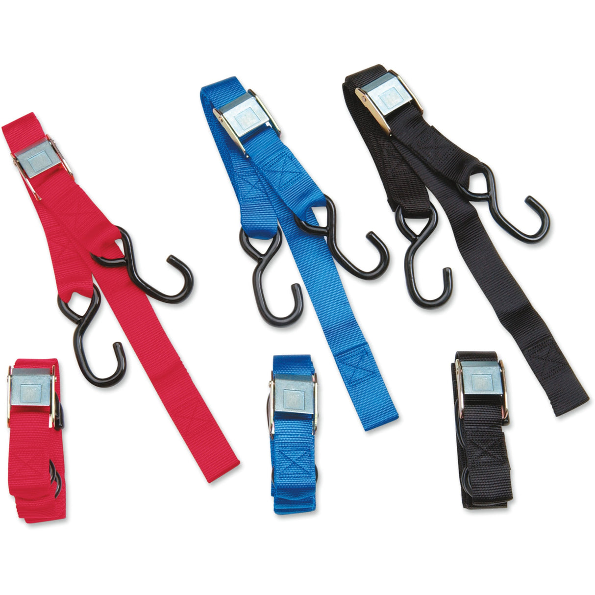 PARTS UNLIMITED TD00100 1-1/2" Heavy-Duty Cam Buckle Tie-Downs with Built-In Assist Heavy-Duty Cam Buckle Tie-Downs - 1-1/2" x 6' - Red