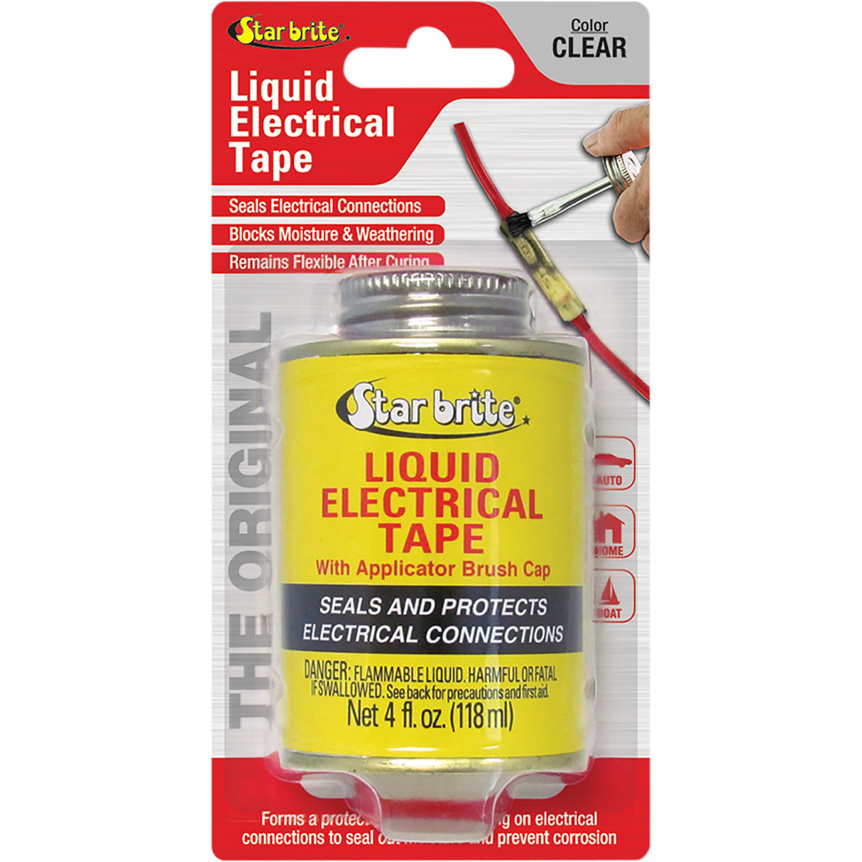 STAR BRITE 3710-0019 84108 Liquid Electrical Tape Liquid Sealant - Clear - 4 U.S. fl oz.
