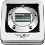 FIGURATI DESIGNS 0940-2098 FD72-TC-5H-SS Timing Cover 5 hole - green line american flag - stainless steel