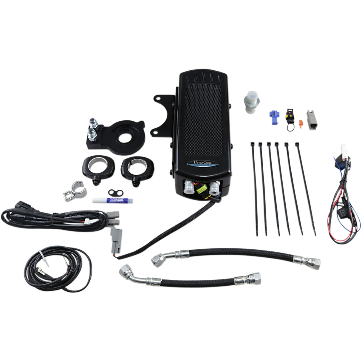 ULTRACOOL 0713-0166 SMSP-2G 3.0 Side Mount Oil Cooler with Fan Kit for Sportster Side Mount Oil Cooler Kit - Gloss Black - Sportster