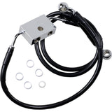 Drag Specialties Extended Length Brake Line Front +8" Black For Harley Sportster 2014-2019