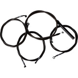LA Choppers Complete Midnight Braided Handlebar Cable Brake Line Kit — Standard 15"-17" Handlebars - LA-8059KT2-16M For Harley Touring 2023-2026