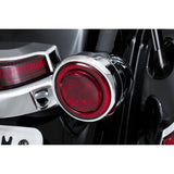 Ciro Fang® Rear Turn Signal Light Inserts Red LED Red Lens Chrome - 45700 For Harley Motorcycles 1957-2026