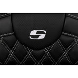 Saddlemen Roadsofa™ Lattice Stitch Seat With Backrest White Stitch - 808-07B-182B6 For Harley Touring 2008-2025