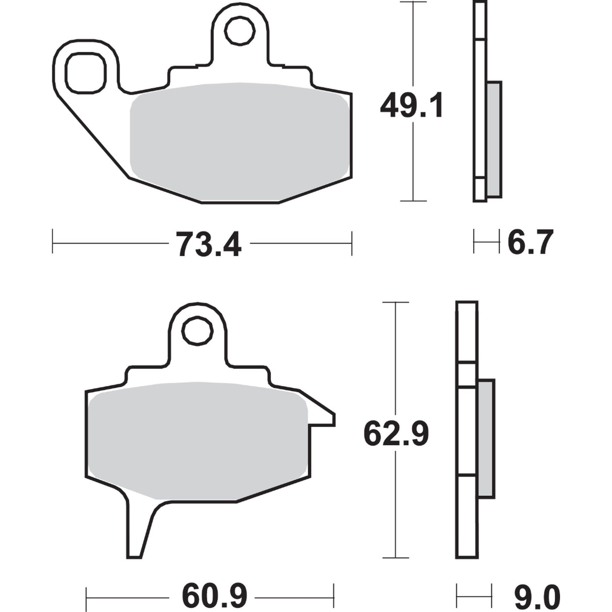 SBS 1721-1546 602HF HF Street Ceramic Organic Brake Pads HF Brake Pads - Kawasaki