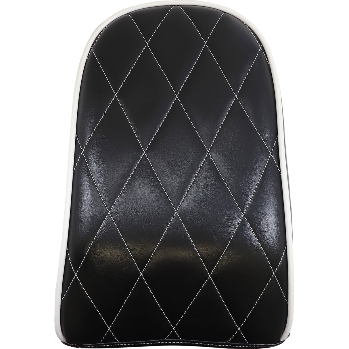 LePera Bare Bones Series Pillion Pad — Diamond Stitch White Piping Diamond Black With White Stitch FL FX - LYB-007PDMWTP For Harley Softail 2018-2022