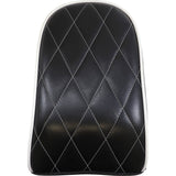 LePera Bare Bones Series Pillion Pad — Diamond Stitch White Piping Diamond Black With White Stitch FL FX - LYB-007PDMWTP For Harley Softail 2018-2022