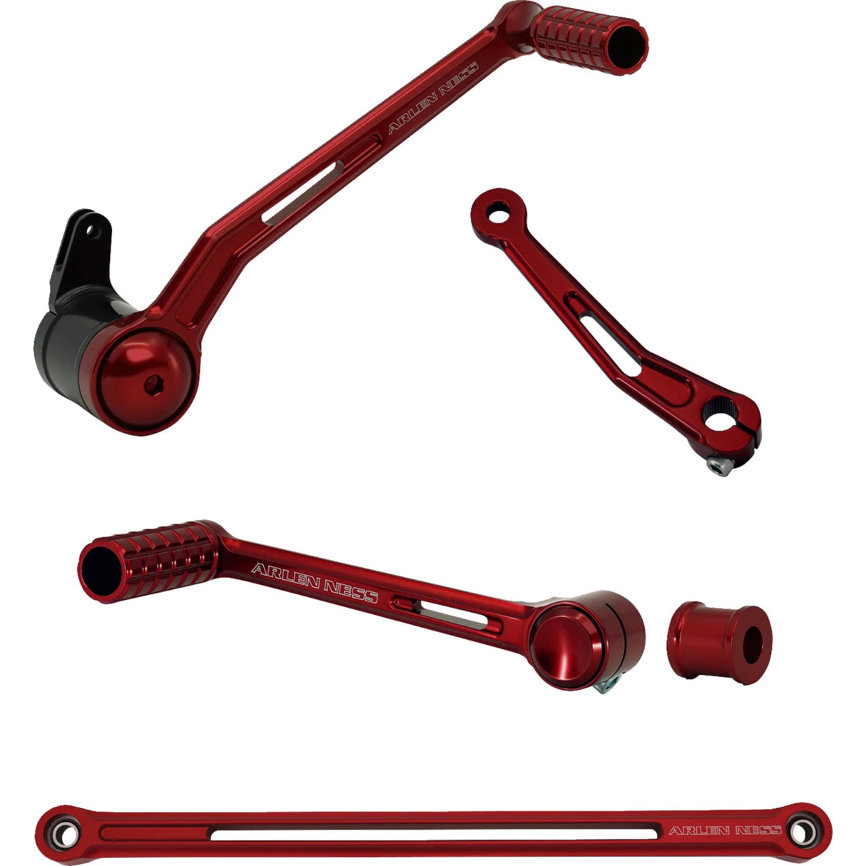 Arlen Ness SpeedLiner Foot Control Kit Solo Red - 420-135 For Harley Touring 2000-2013
