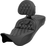 Saddlemen Roadsofa™ Seat With Backrest Lattice Stitch Carbon Fiber - 808-07B-207C0 For Harley Touring 2008-2023
