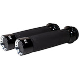 Khrome Werks Turbine Grips Custom Contour TBW Black - 500120 For Harley Motorcycles 2008-2024