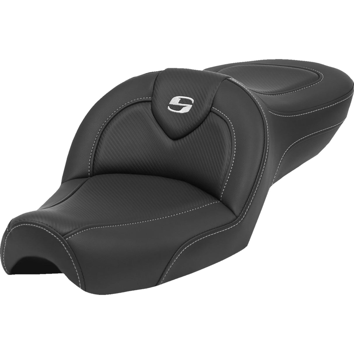 Saddlemen Roadsofa™ Standard Reach Seat Without Backrest Carbon Fiber - 879-03-185 For Harley Sportster 1996-2003 (3.3G Tank)