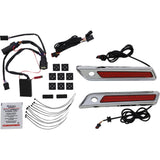 CUSTOM DYNAMICS 2040-2868 CD-SBL-DC-RC Saddlebag Latch Dual Color Accent Lights - Red - Chrome