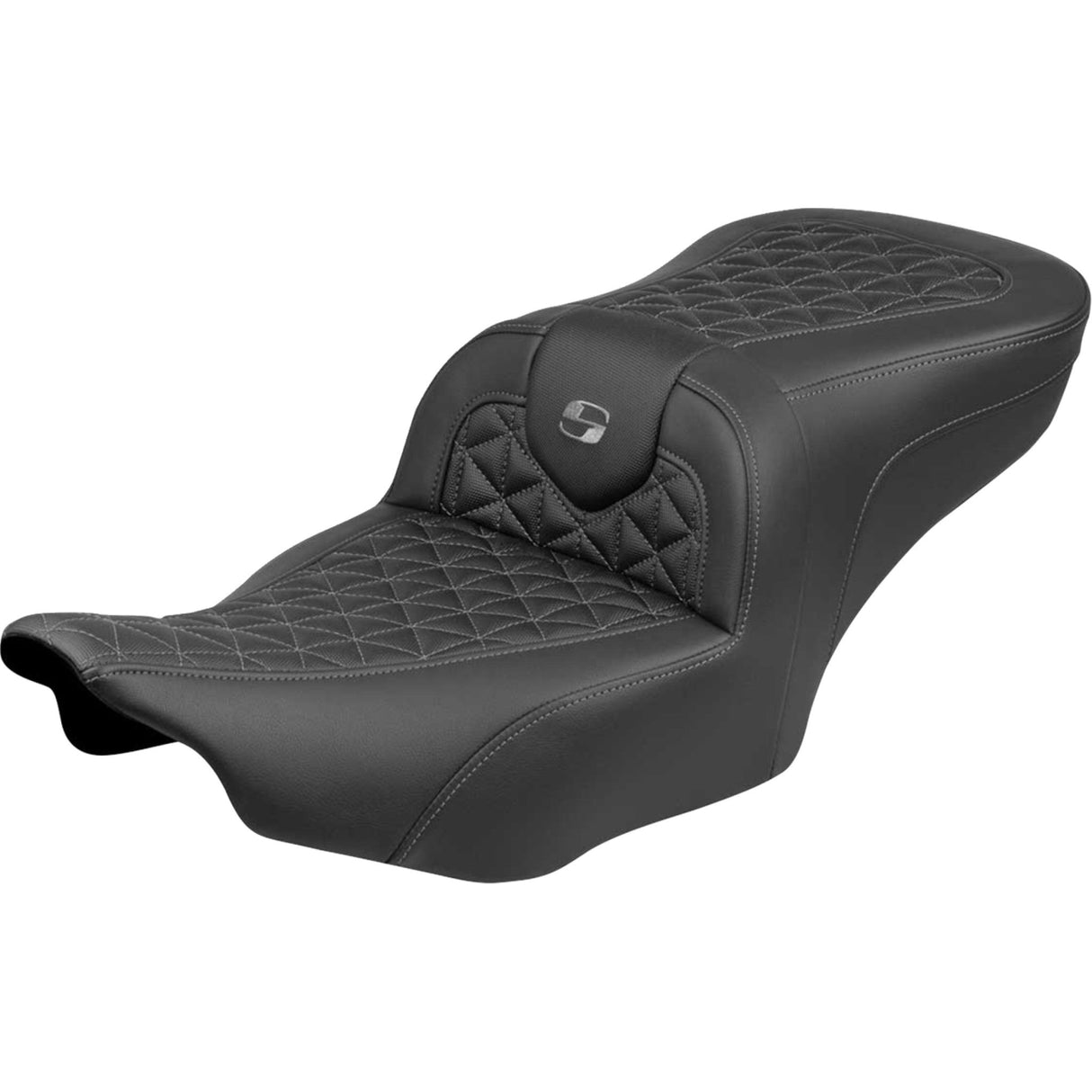 Saddlemen Roadsofa™ Standard Reach Seat Without Backrest Gray Stitch - 823-07-21002 For Harley Touring 2023-2026