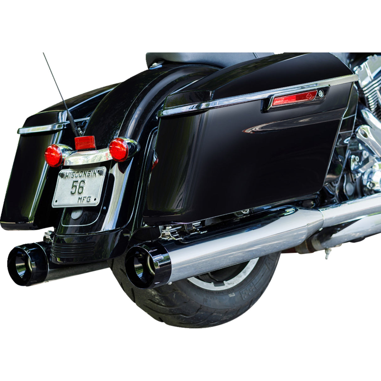 S&S Cycle 4-1/2" MK45 Performance Mufflers Chrome With Black Thruster - 550-0619 For Harley Touring 1995-2016