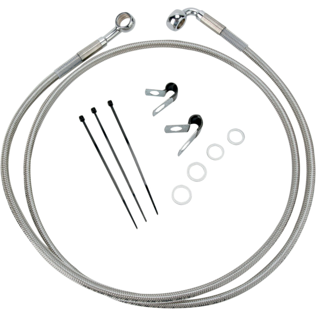 DRAG SPECIALTIES Extended Length Stainless Steel Brake Line Kit Front