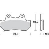 SBS 1721-1554 572HF HF Street Ceramic Organic Brake Pads HF Brake Pads - Honda