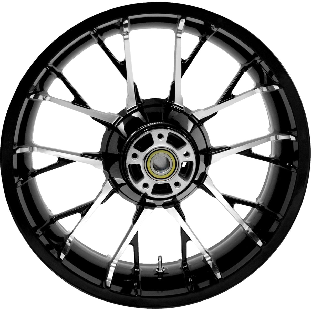Coastal Moto Marlin Precision Cast 3D Wheel Marlin Rear Single Disc With ABS Black Cut 18x5.5 - 3D-MAR185BCABST For Harley Touring 2009-2026