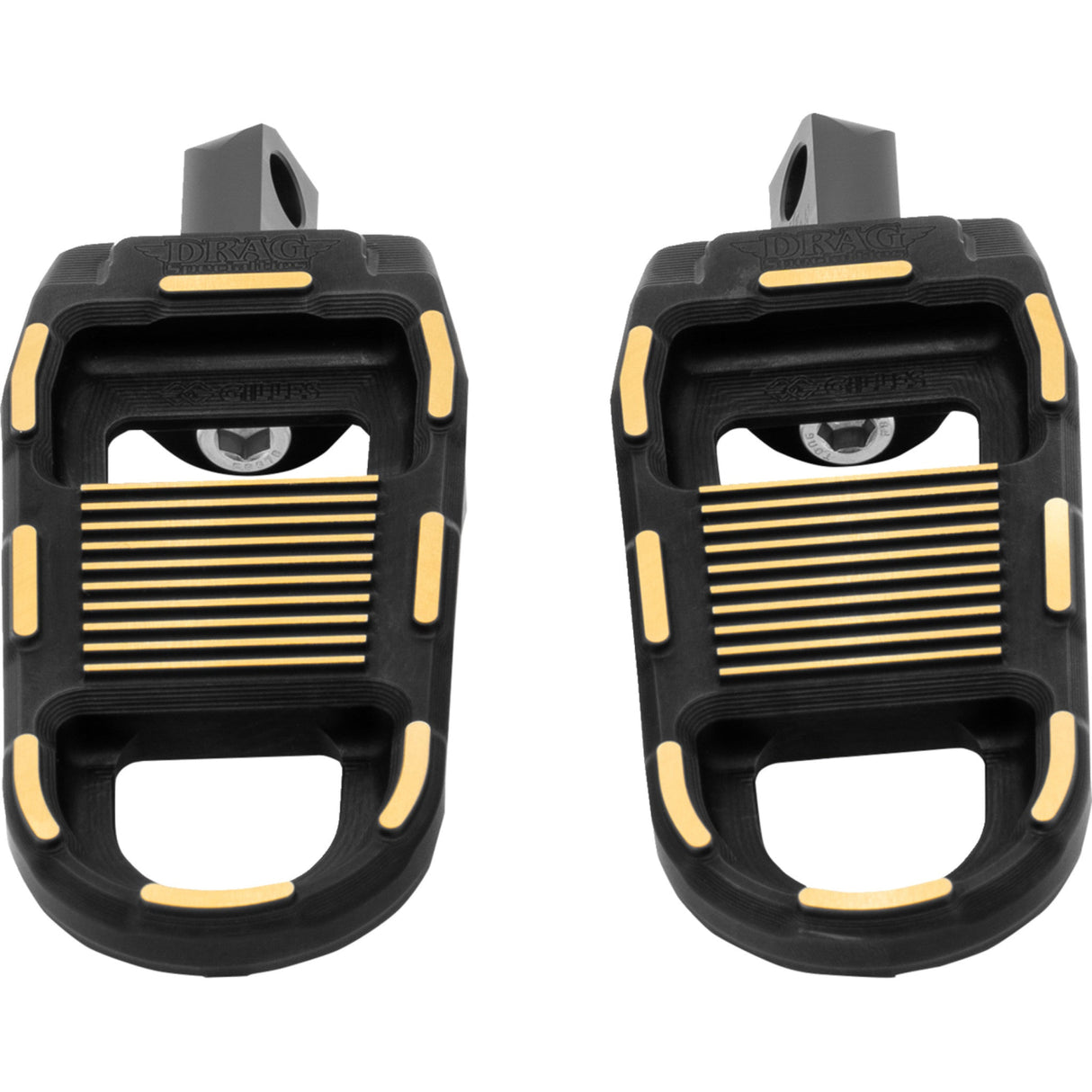 DRAG SPECIALTIES 1620-2784 Footpegs adjustable  - black/gold