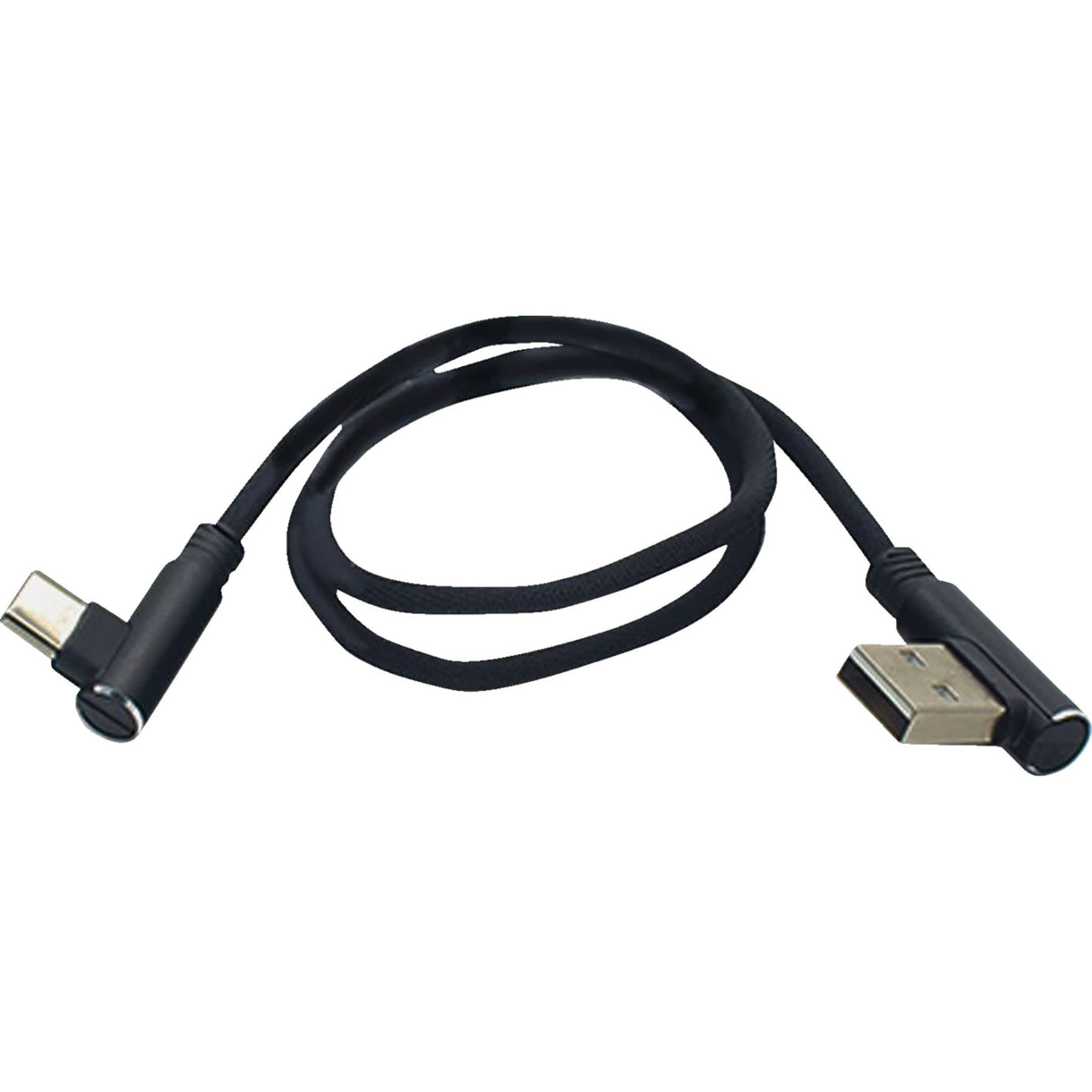 RIDEPOWER 3807-0709 RP90DGUSBUSBC18 18" 90° Male USB to 90° Male USB-C Phone Charging Cable 90° Male USB to 90° Male USB-C Cable - Phone - Charger - 18" - Black