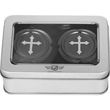 Figurati Designs Front Axle Nut Cover Front Stainless Steel Cross Black - FD41-FAC-BK For Harley Motorcycles 2002-2022