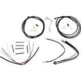 Burly Brand Complete Black Vinyl Handlebar Cable Line Kit For Ape Hangers 14" ABS - B30-1179 For Harley Road Glide 2015-2016